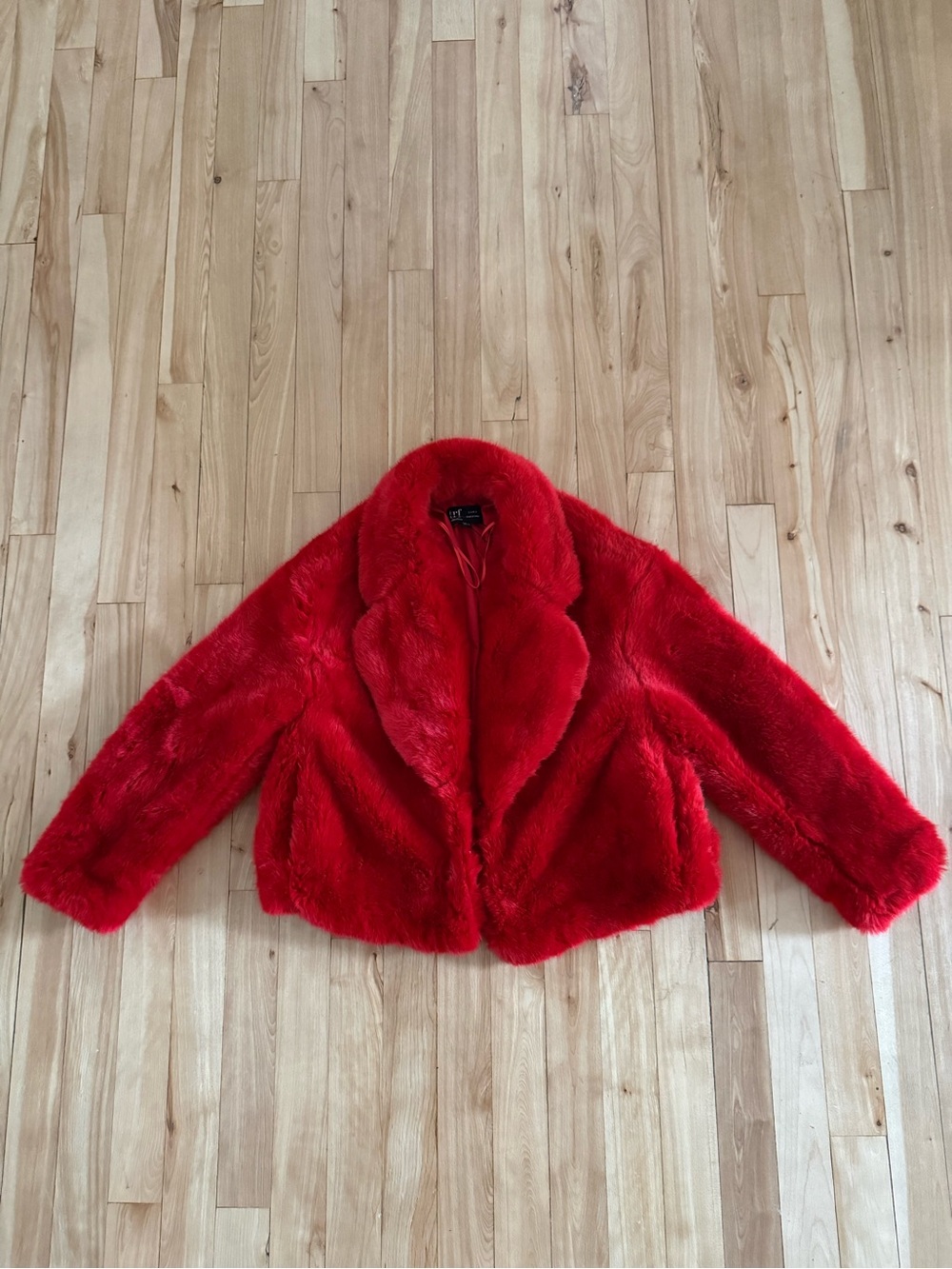 Zara Red Faux Fur Teddy Jacket